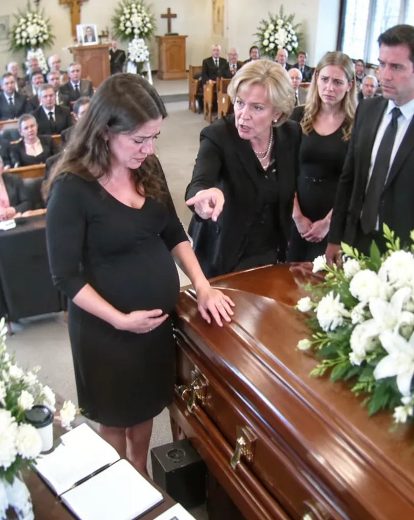 Pregnant widow confronts in-laws funeral