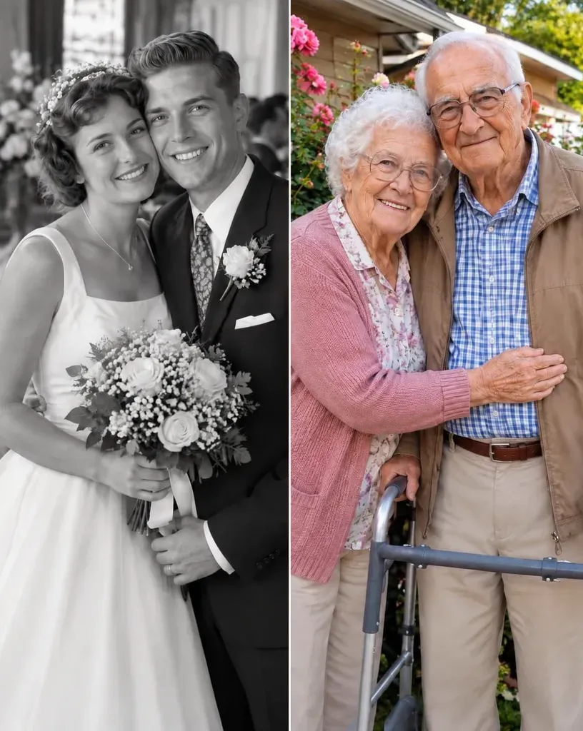 Elderly woman discovers husband's secret.